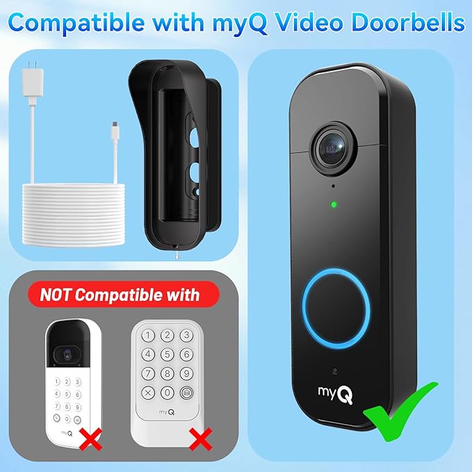 Power Adapter Kit for myQ Video Doorbell, 25FT/7.5M Weatherproof Charging Cable - Image 3