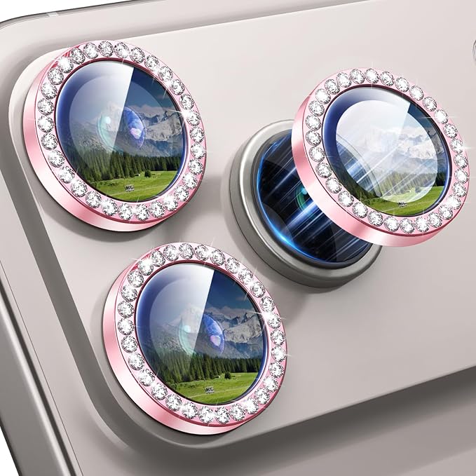 for iPhone 17 Pro / 17 Pro Max Camera Lens Protector Bling, Individual Diamond by Xfilm