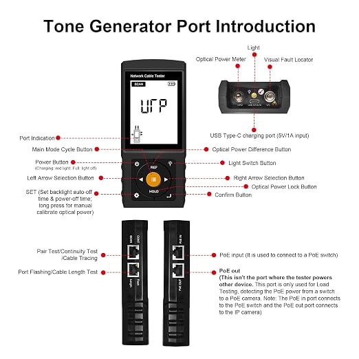 Rechargeable Digital Tone Cable Tester, WANLUTECH Tone Generator - Image 7