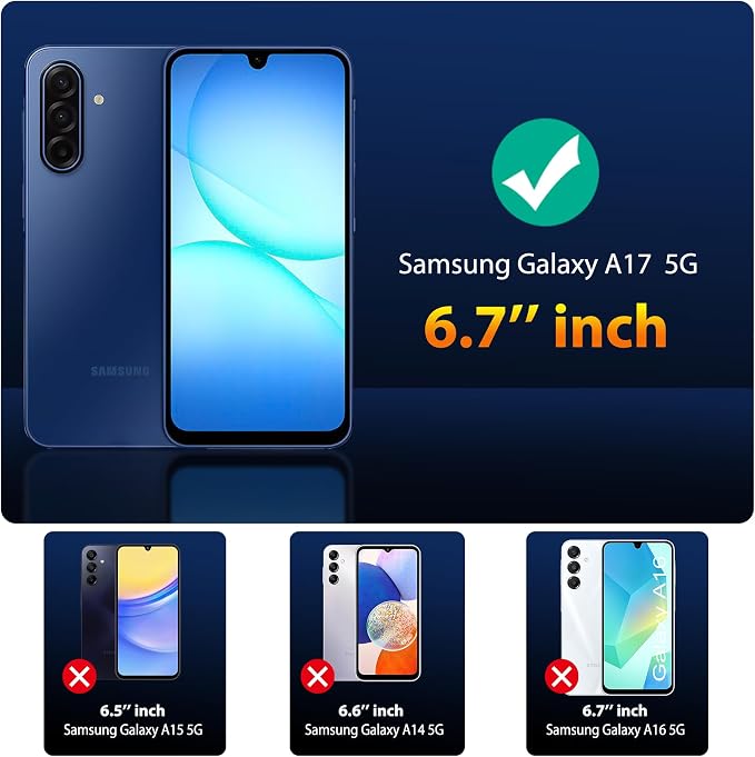 QsmQam 3 Pack Screen Protector for Samsung Galaxy A17 5G + 3 Pack Camera Lens - Image 2