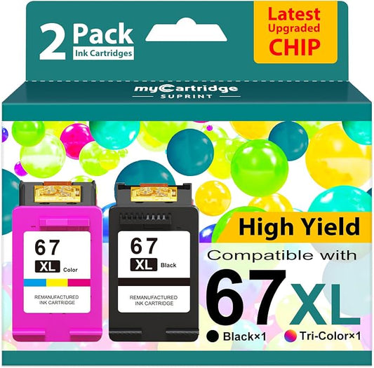 67XL Ink Cartridges Black/Color Combo Pack Replacement by MYCARTRIGDESUPRINT