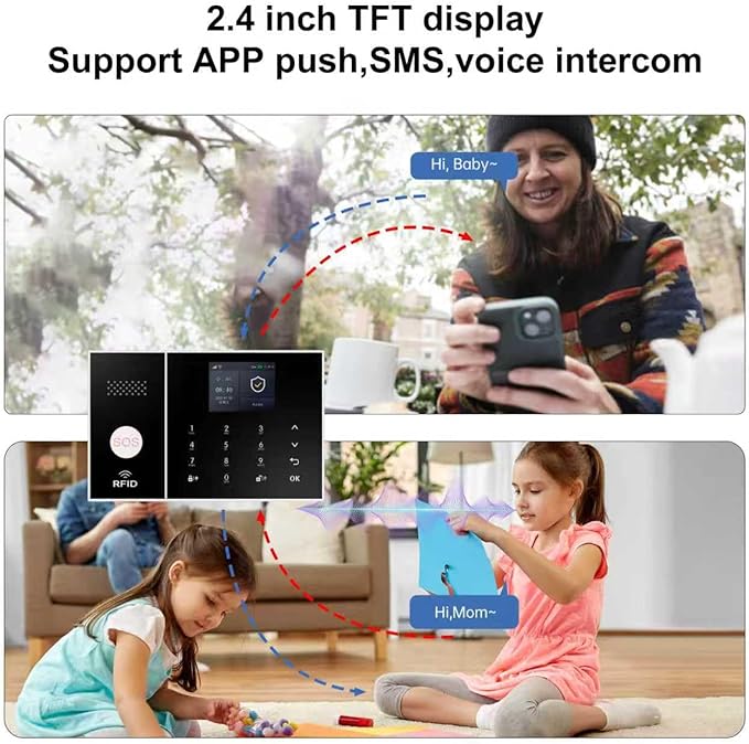XUK Wireless Home Security System, 4G/GSM/Wi-Fi Smart Alarm Kit, Compatible - Image 6