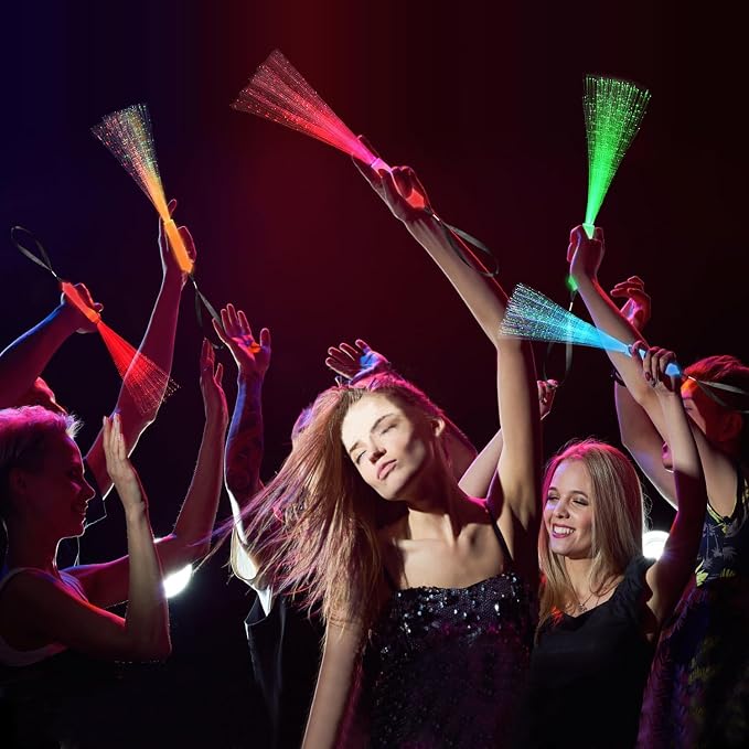 12Pack Orange Glow Sticks Light Up Fiber Optic Stick Glow Wands Bulk - Image 6