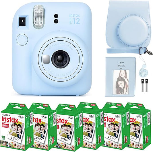 Fujifilm Instax Mini 12 Instant Camera Pastel Blue and Fuji Film Value Pack by FUJIFILM