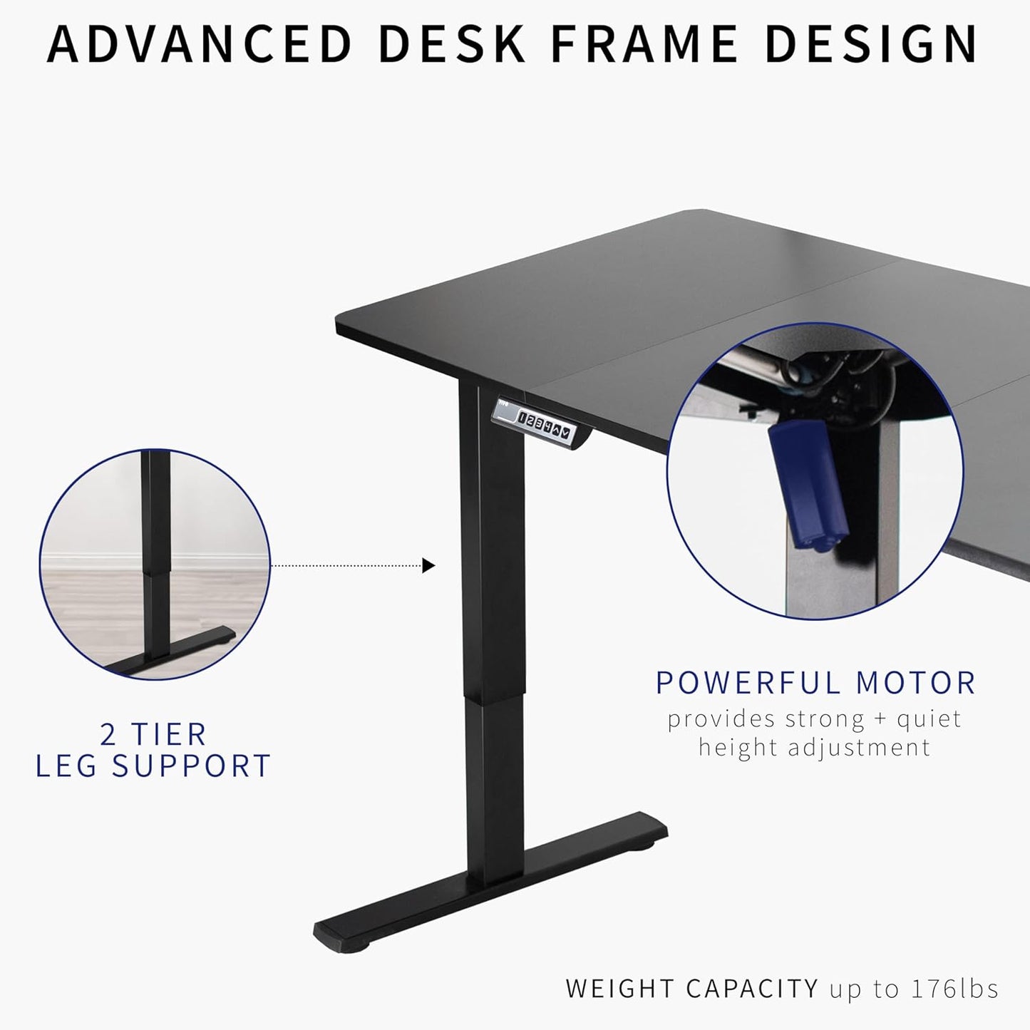 VIVO Electric 60 x 30 in Standing Desk, Memory Height Adjustment, 1B Series, Dark Walnut Top Gray Frame, DESK-KIT-1G6D-30