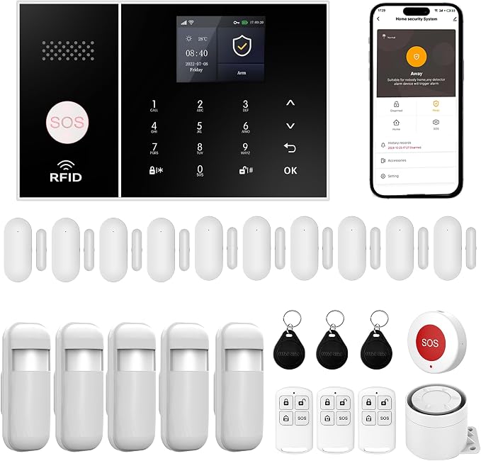 XUK Wireless Home Security System, 4G/GSM/Wi-Fi Smart Alarm Kit, Compatible by Unknown