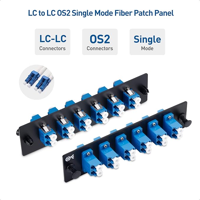 Cable Matters 12 Fibers LC to LC OS2 Single Mode Fiber Patch Panel - Image 3