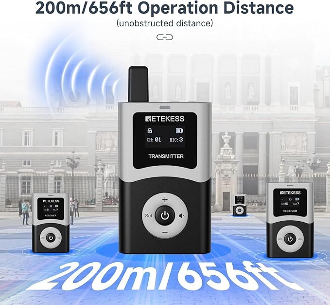 Retekess T130U Wireless Tour Guide System, Church Translation System, One-Key - Image 3