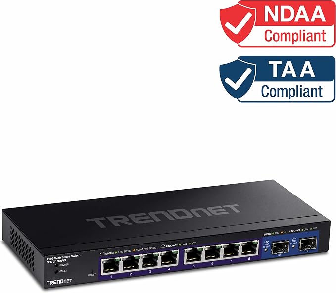 TRENDnet 10-Port Multi-Gig Web Smart Switch, TEG-3102WS, 8 x 2.5GBASE-T Ports - Image 8