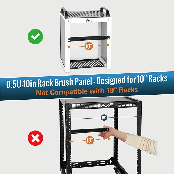 Tecmojo 2 Pack 0.5U Cable Management Brush Panel - Image 2