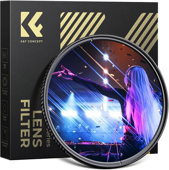 K&F CONCEPT 55mm Blue Streak Effect Lens Filter Anamorphic Optical Glass Light by KFCONCEPT