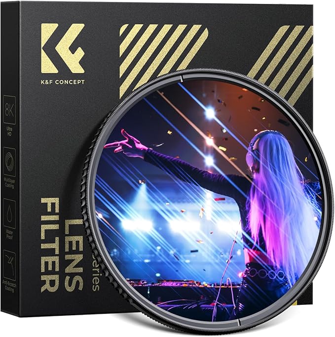 K&F CONCEPT 77mm Bue Streak Effect Lens Filter Anamorphic Optical Glass Light by KFCONCEPT