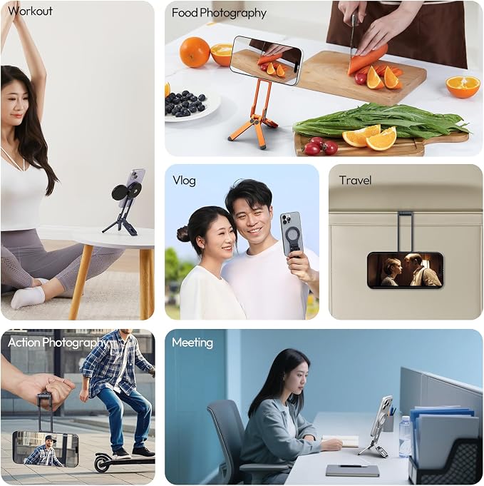 ULANZI Magnetic Phone Tripod for iPhone, MA38 Portable Phone Holder Mini Tripod - Image 8