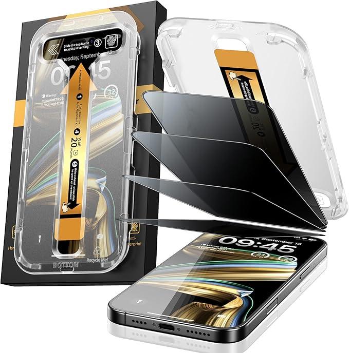 MRGLAS 4-Pack TOP 9H+ Glass for iPhone 16 Pro Privacy Screen Protector UNBREAK by MRGLAS