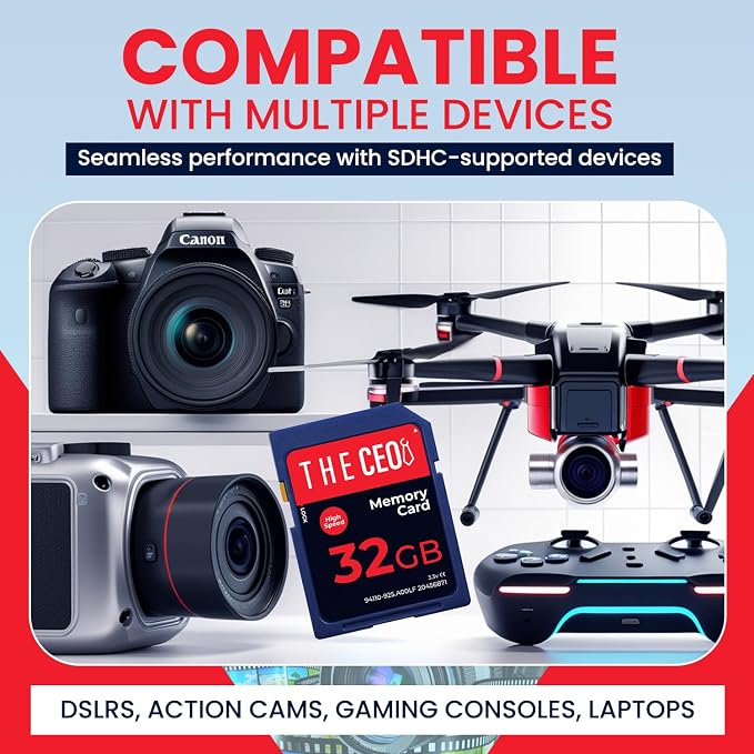 THE CEO SD Card for Camera 32GB Class 10 Memory Card UHS-I Compatible - Image 5