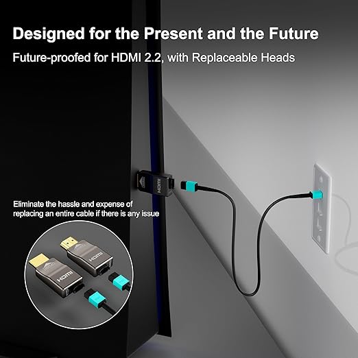 RUIPRO 8K Detachable Full Fiber Optic Armored HDMI 2.1 Cable 85FT, Ultra High - Image 4