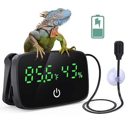 PAIZOO Reptile Thermometer Hygrometer, LED Digital Terrarium Thermometer and by PAIZOO
