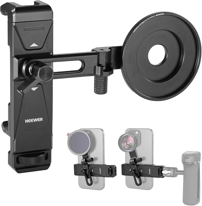 NEEWER Phone Holder with 17mm Phone Adapter & 17–37/58mm Filter Ring, Universal by Neewer