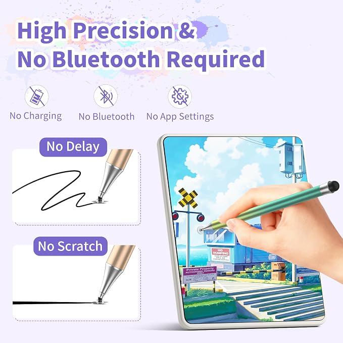 Stylus Pens for Touch Screens, Round Disk Tip Stylus Pen for iPad Compatible - Image 5