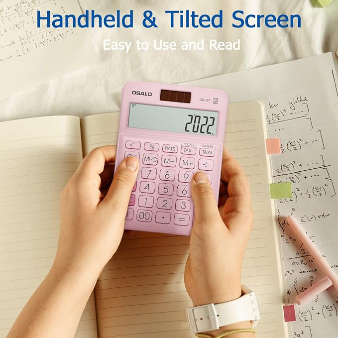 Pocket Small Size Desk Calculator, 12 Digit Large LCD Display, Basic Tax - Image 3