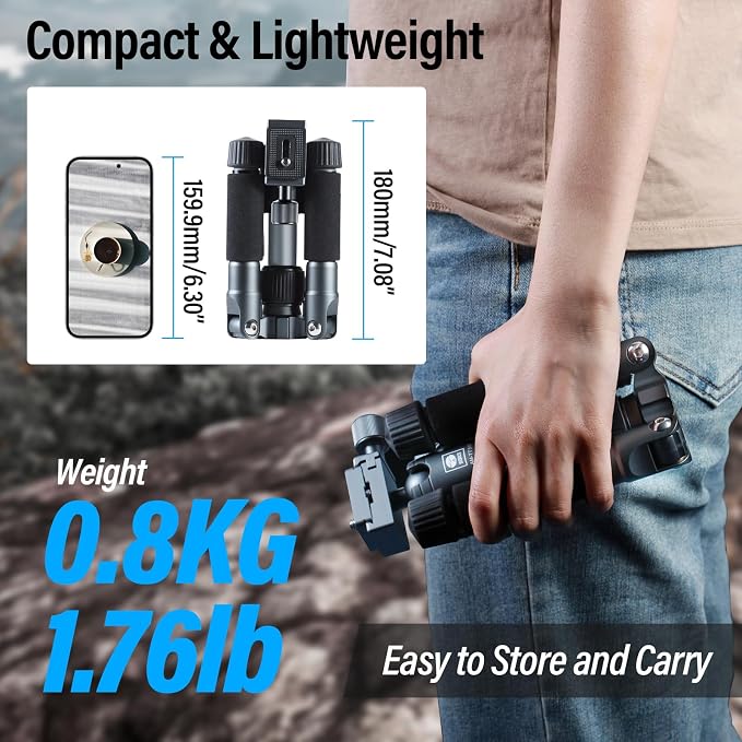 SIRUI Compact Mini Desktop Tripod, Loaded up to 17.64lbs, Phone Holder Included - Image 8