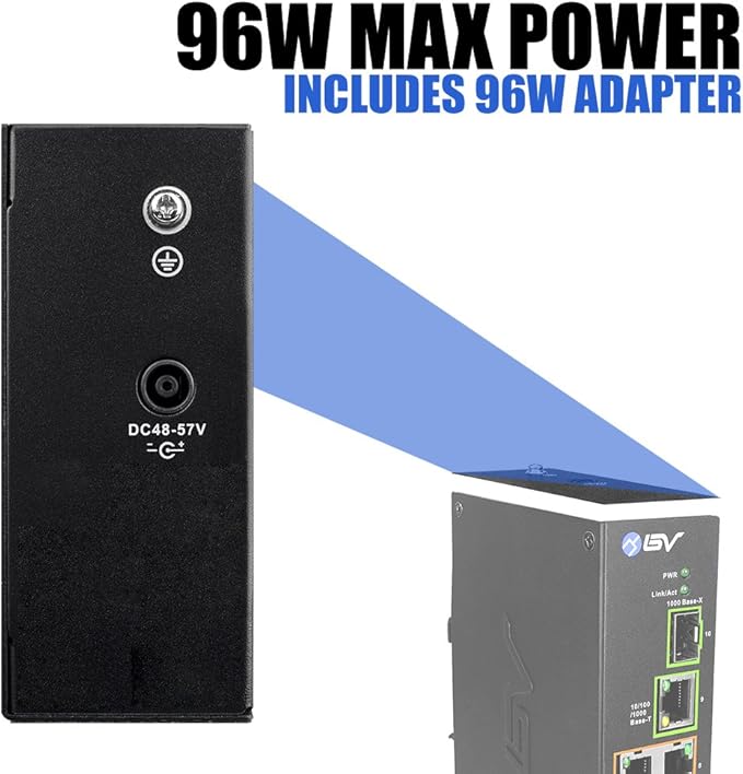 BV-Tech 8-Port Industrial PoE+ Switch | 2X 90W BT, Gigabit Uplink & SFP | PoE - Image 3
