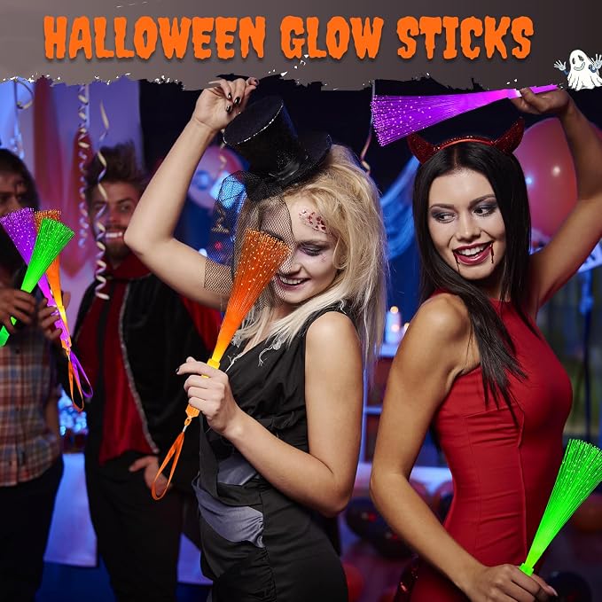 Holiday Glow in Dark Party Favors Accessories-12 Pack, Light Up Fiber Optic - Image 2