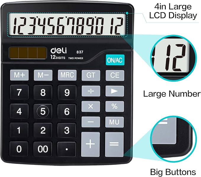 Calculator, Deli Standard Function Desktop Calculators - Image 3