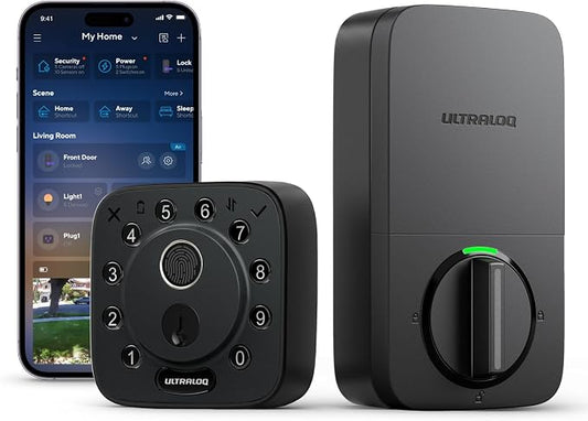 ULTRALOQ 2026 Upgrade Bolt Fingerprint Smart Lock in Black, Biometric Deadbolt by ULTRALOQ
