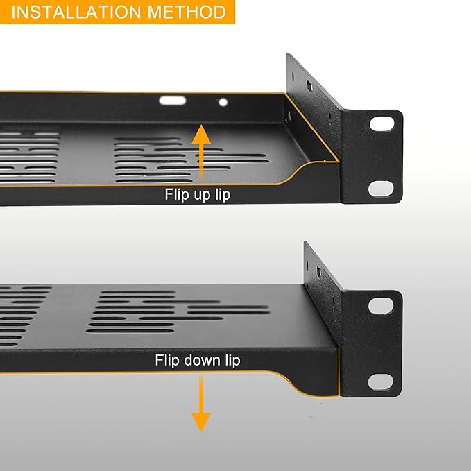 RIVECO 2 PCS 10” Rack Shelves for 19 inches Network Rack & Cabinets, 1U Rack - Image 3