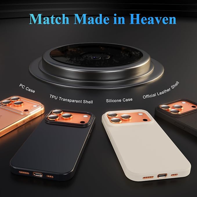 YWXTW Camera Lens Protector for iPhone 17 Pro/iPhone 17 Pro Max, Tempered Glass - Image 6