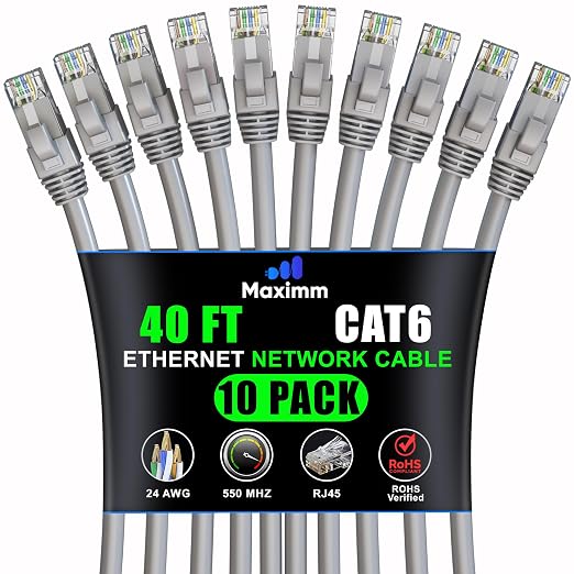 Maximm Cat 6 Ethernet Cable 40 ft by MaximmCable