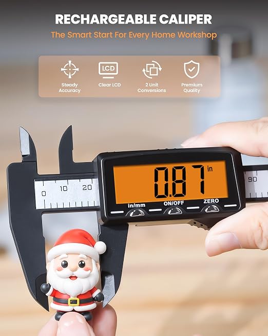 HARDELL Rechargeable Digital Caliper, Auto-Off Micrometer – Everyday Caliper - Image 6