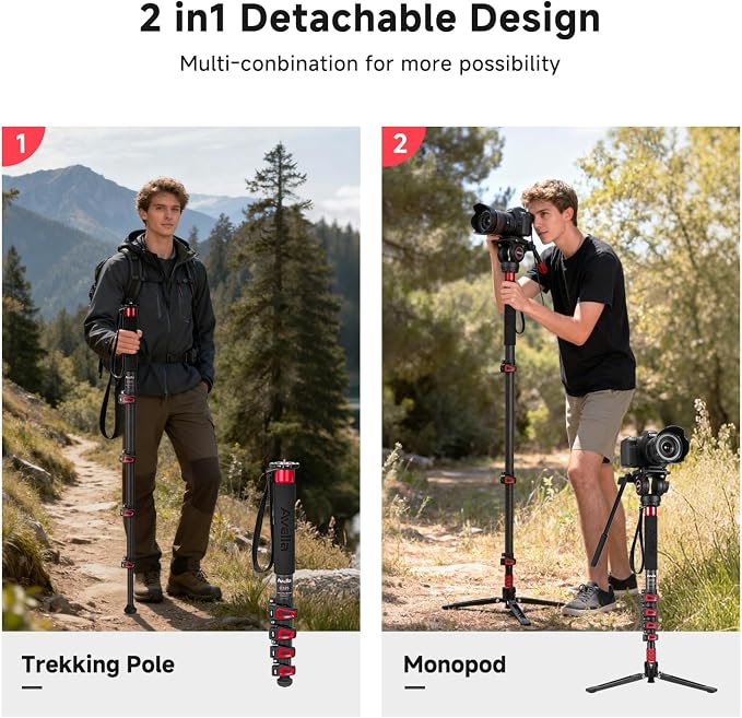 Avella C325 58 Inch Carbon Fiber Camera Monopod Professional Telescopic Monopods - Image 6