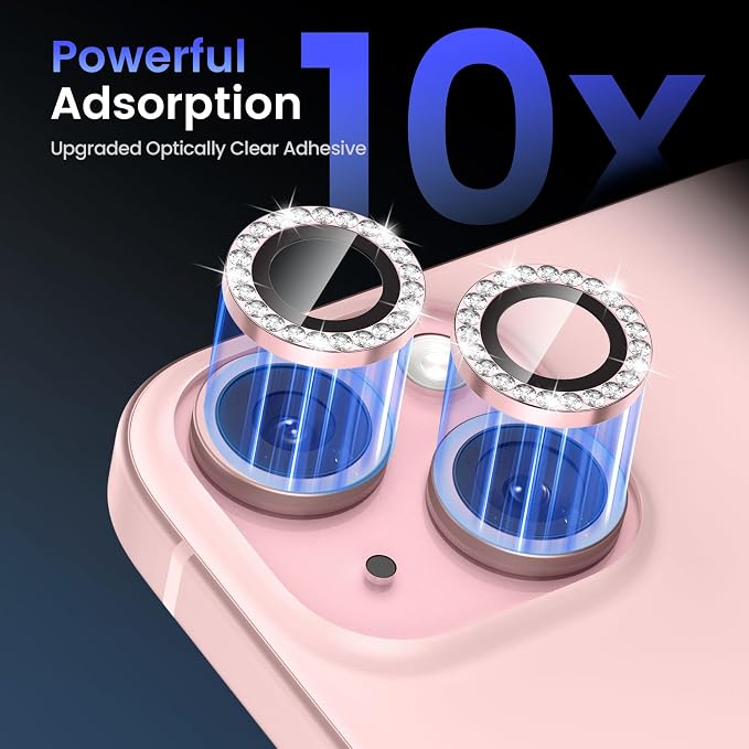 Tensea for iPhone 15 / iPhone 15 Plus Camera Lens Protector, 9H Tempered Glass - Image 6