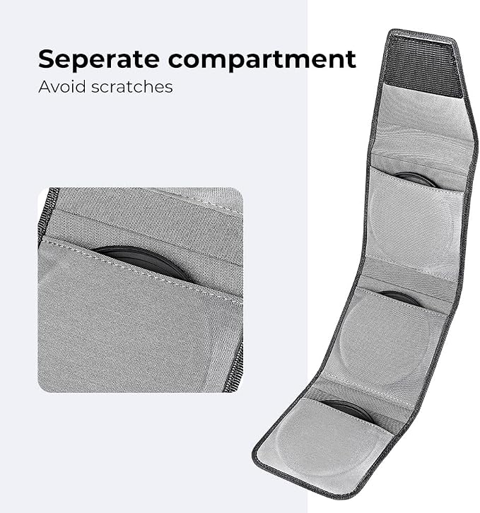 K&F CONCEPT Lens Filter Pouch, Lens Filter Case 3 Pocket Professional - Image 3
