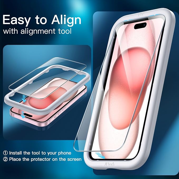 JETech Screen Protector for iPhone 15 6.1-Inch - Image 5