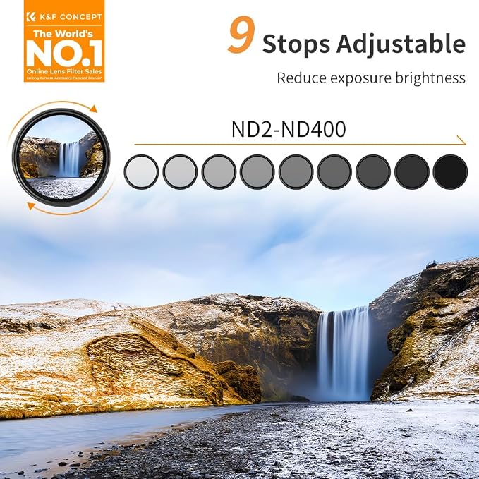 K&F CONCEPT 82mm Variable ND2-ND400 ND Lens Filter - Image 2