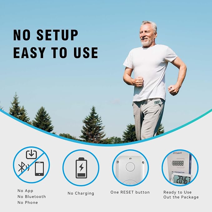 Pedometer for Walking Steps, 3D Accurate Simple Pedometer, Step Counter for Men - Image 4