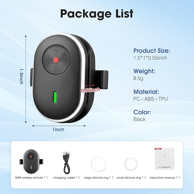Remote for insta360 GO Ultra/X5/X4 Air/X3/Ace Pro 2 Mini Ring Control for Gopro - Image 9