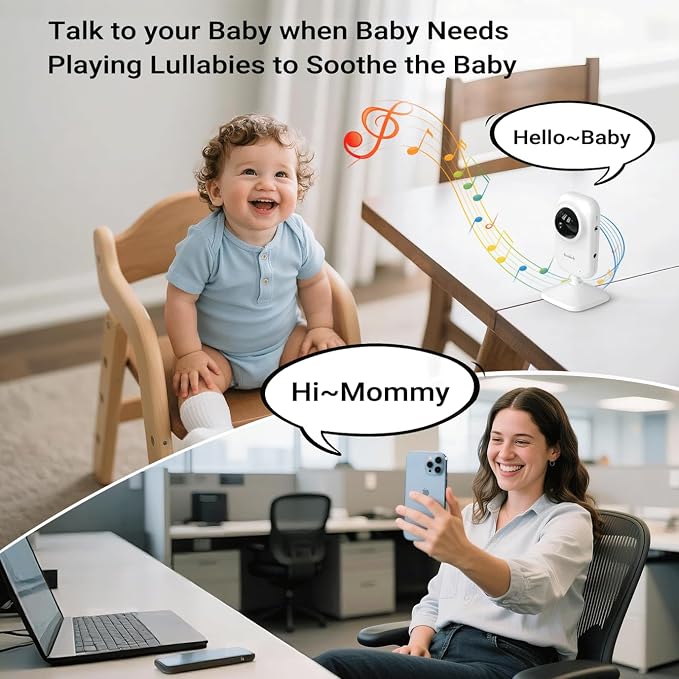 Baby Monitor with Camera and Audio, Video Baby Monitor WiFi Night Vision - Image 6