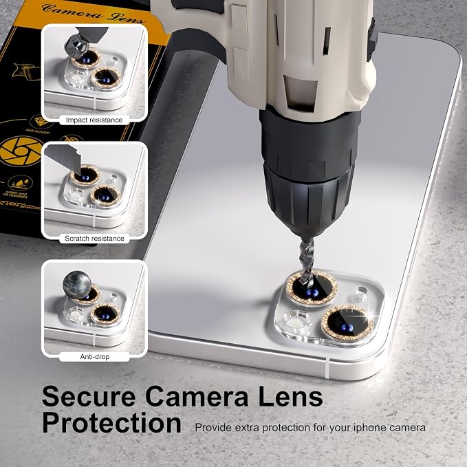 for 6 Pack iPhone 15 / iPhone 15 Plus Camera Lens Protector 9H Tempered Glass - Image 4