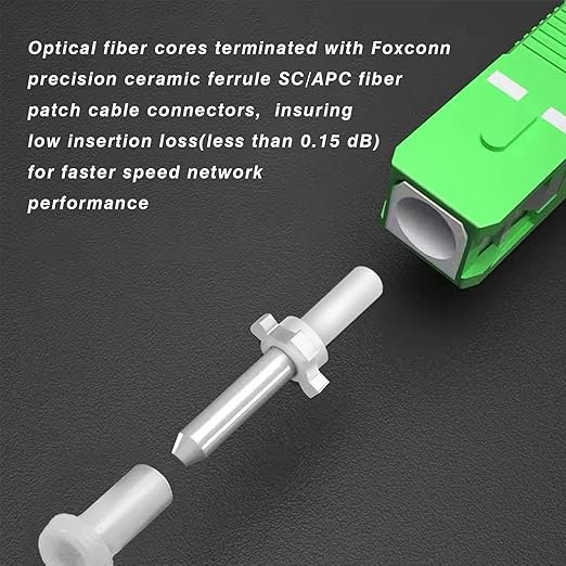 15ft SC/APC to SC/APC Fiber Optic Internet Cable, Single Mode Fiber Patch Cable - Image 4