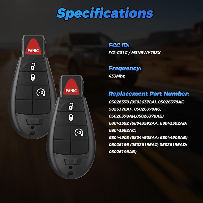 Key Fob 2Pcs 05026378 Compatible - Image 4