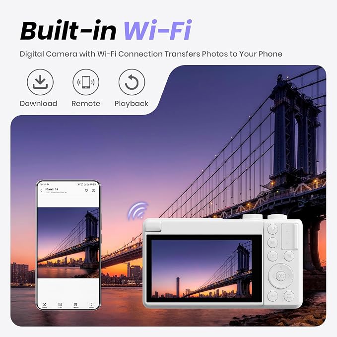 5K Digital Camera for Photography, 2026 Latest 80MP Autofocus WiFi Vlogging - Image 5