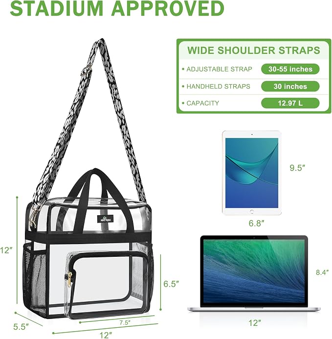 MAY TREE Clear Bag for Stadium Events, Transparent Bag for Concert Sports Gym - Image 3