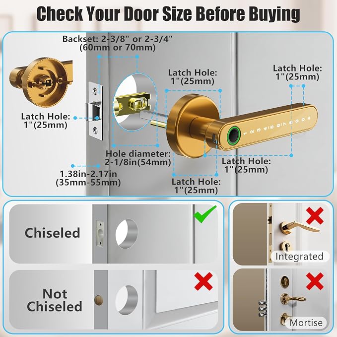 Fingerprint Door Lock Biometric Door Knob - Image 4