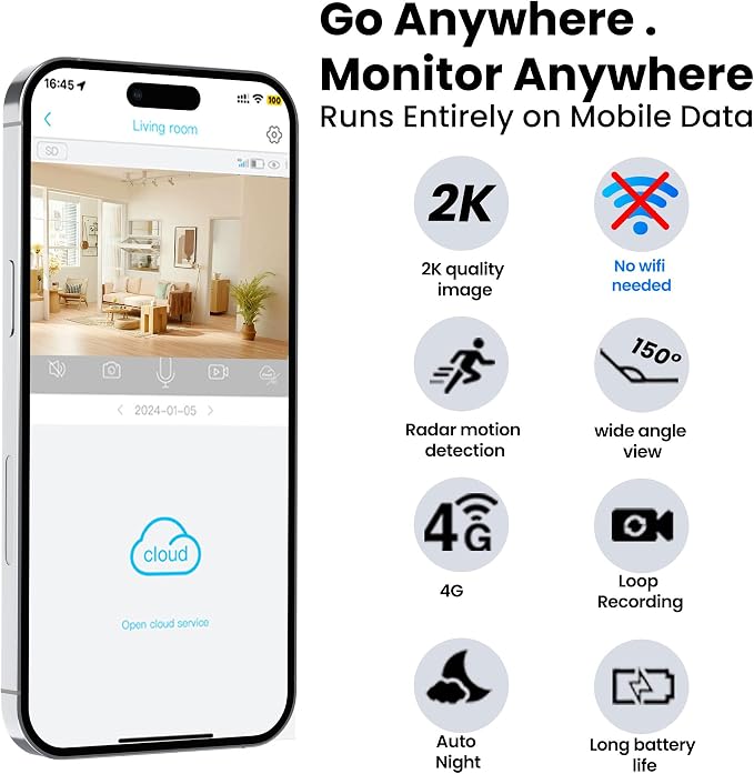 Funstorm 2K No WiFi Cellular Security Camera - Image 2