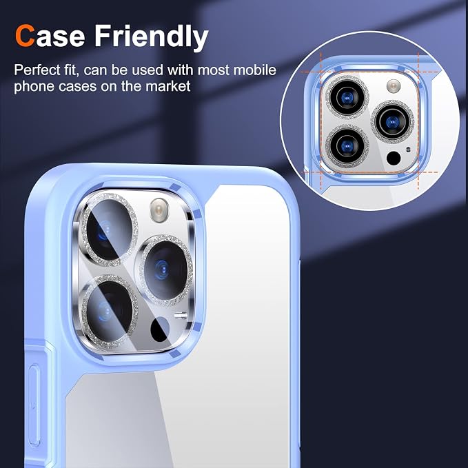 UniqueMe 3 Pack Compatible for iPhone 14 Pro Max/iPhone 14 Pro Camera Lens - Image 4