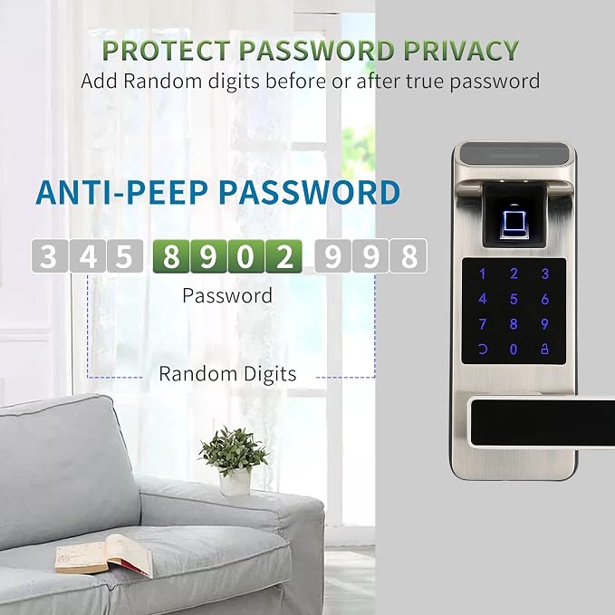 Smart Door Lock, Heavy Duty 5 in 1 Keyless Entry Door Lock, Full App Control - Image 6